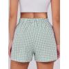 imageANRABESS Boxer Shorts for Women Gingham Pajama 2025 Summer Casual Lounge Sleep Plaid Shorts Y2K Beach BottomsGreen White Plaid