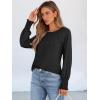 imageANRABESS Long Sleeve Shirts for Women 2025 Fall Dressy Casual Tops Pleated Crewneck Loose Basic Blouses FashionBlack