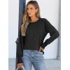imageANRABESS Long Sleeve Shirts for Women 2025 Fall Dressy Casual Tops Pleated Crewneck Loose Basic Blouses FashionBlack