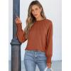 imageANRABESS Long Sleeve Shirts for Women 2025 Fall Dressy Casual Tops Pleated Crewneck Loose Basic Blouses FashionBrown