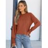 imageANRABESS Long Sleeve Shirts for Women 2025 Fall Dressy Casual Tops Pleated Crewneck Loose Basic Blouses FashionBrown