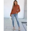 imageANRABESS Long Sleeve Shirts for Women 2025 Fall Dressy Casual Tops Pleated Crewneck Loose Basic Blouses FashionBrown