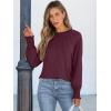 imageANRABESS Long Sleeve Shirts for Women 2025 Fall Dressy Casual Tops Pleated Crewneck Loose Basic Blouses FashionBurgundy