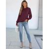 imageANRABESS Long Sleeve Shirts for Women 2025 Fall Dressy Casual Tops Pleated Crewneck Loose Basic Blouses FashionBurgundy