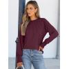imageANRABESS Long Sleeve Shirts for Women 2025 Fall Dressy Casual Tops Pleated Crewneck Loose Basic Blouses FashionBurgundy
