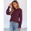 imageANRABESS Long Sleeve Shirts for Women 2025 Fall Dressy Casual Tops Pleated Crewneck Loose Basic Blouses FashionBurgundy