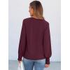 imageANRABESS Long Sleeve Shirts for Women 2025 Fall Dressy Casual Tops Pleated Crewneck Loose Basic Blouses FashionBurgundy