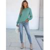 imageANRABESS Long Sleeve Shirts for Women 2025 Fall Dressy Casual Tops Pleated Crewneck Loose Basic Blouses FashionCadet Blue