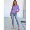 imageANRABESS Long Sleeve Shirts for Women 2025 Fall Dressy Casual Tops Pleated Crewneck Loose Basic Blouses FashionFloral Purple