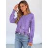imageANRABESS Long Sleeve Shirts for Women 2025 Fall Dressy Casual Tops Pleated Crewneck Loose Basic Blouses FashionFloral Purple