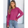 imageANRABESS Long Sleeve Shirts for Women 2025 Fall Dressy Casual Tops Pleated Crewneck Loose Basic Blouses FashionHot Pink