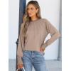 imageANRABESS Long Sleeve Shirts for Women 2025 Fall Dressy Casual Tops Pleated Crewneck Loose Basic Blouses FashionKhaki