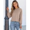 imageANRABESS Long Sleeve Shirts for Women 2025 Fall Dressy Casual Tops Pleated Crewneck Loose Basic Blouses FashionKhaki