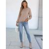 imageANRABESS Long Sleeve Shirts for Women 2025 Fall Dressy Casual Tops Pleated Crewneck Loose Basic Blouses FashionKhaki