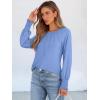 imageANRABESS Long Sleeve Shirts for Women 2025 Fall Dressy Casual Tops Pleated Crewneck Loose Basic Blouses FashionLight Blue