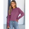 imageANRABESS Long Sleeve Shirts for Women 2025 Fall Dressy Casual Tops Pleated Crewneck Loose Basic Blouses FashionMauve
