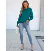 imageANRABESS Long Sleeve Shirts for Women 2025 Fall Dressy Casual Tops Pleated Crewneck Loose Basic Blouses FashionMidnight Green