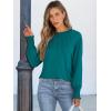imageANRABESS Long Sleeve Shirts for Women 2025 Fall Dressy Casual Tops Pleated Crewneck Loose Basic Blouses FashionMidnight Green