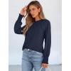 imageANRABESS Long Sleeve Shirts for Women 2025 Fall Dressy Casual Tops Pleated Crewneck Loose Basic Blouses FashionNavy Blue