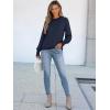 imageANRABESS Long Sleeve Shirts for Women 2025 Fall Dressy Casual Tops Pleated Crewneck Loose Basic Blouses FashionNavy Blue