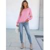 imageANRABESS Long Sleeve Shirts for Women 2025 Fall Dressy Casual Tops Pleated Crewneck Loose Basic Blouses FashionPink
