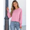 imageANRABESS Long Sleeve Shirts for Women 2025 Fall Dressy Casual Tops Pleated Crewneck Loose Basic Blouses FashionPink