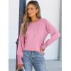imageANRABESS Long Sleeve Shirts for Women 2025 Fall Dressy Casual Tops Pleated Crewneck Loose Basic Blouses FashionPink