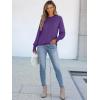 imageANRABESS Long Sleeve Shirts for Women 2025 Fall Dressy Casual Tops Pleated Crewneck Loose Basic Blouses FashionPurple
