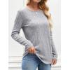 imageANRABESS Long Sleeve Shirts for Women Crewneck Tunic Tops Business Casual Fit Fall Lightweight Sweaters Fashion Clothes 2025Grey