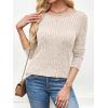 imageANRABESS Long Sleeve Shirts for Women Crewneck Tunic Tops Business Casual Fit Fall Lightweight Sweaters Fashion Clothes 2025Light Khaki