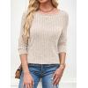 imageANRABESS Long Sleeve Shirts for Women Crewneck Tunic Tops Business Casual Fit Fall Lightweight Sweaters Fashion Clothes 2025Light Khaki