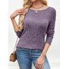 imageANRABESS Long Sleeve Shirts for Women Crewneck Tunic Tops Business Casual Fit Fall Lightweight Sweaters Fashion Clothes 2025Purple