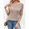 imageANRABESS Long Sleeve Shirts for Women Crewneck Tunic Tops Business Casual Fit Fall Lightweight Sweaters Fashion Clothes 2025Tan