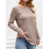 imageANRABESS Long Sleeve Shirts for Women Crewneck Tunic Tops Business Casual Fit Fall Lightweight Sweaters Fashion Clothes 2025Tan