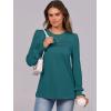 imageANRABESS Long Sleeve Shirts for Women Fall Fashion 2025 Dressy Casual Blouses Trendy Pleated Tunic Tops OutfitsBlue Green