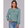imageANRABESS Long Sleeve Shirts for Women Fall Fashion 2025 Dressy Casual Blouses Trendy Pleated Tunic Tops OutfitsGreen Blue