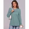 imageANRABESS Long Sleeve Shirts for Women Fall Fashion 2025 Dressy Casual Blouses Trendy Pleated Tunic Tops OutfitsGreen Blue