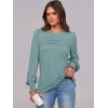 imageANRABESS Long Sleeve Shirts for Women Fall Fashion 2025 Dressy Casual Blouses Trendy Pleated Tunic Tops OutfitsGreen Blue