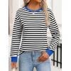 imageANRABESS Long Sleeve Shirts for Women Striped Crewneck Loose Fit Tunic Tops 2025 Fall Color Block TShirtBlack Stripes Combo