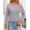 imageANRABESS Long Sleeve Shirts for Women Striped Crewneck Loose Fit Tunic Tops 2025 Fall Color Block TShirtBlue Stripes Combo