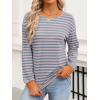 imageANRABESS Long Sleeve Shirts for Women Striped Crewneck Loose Fit Tunic Tops 2025 Fall Color Block TShirtBlue Stripes Combo