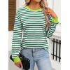 imageANRABESS Long Sleeve Shirts for Women Striped Crewneck Loose Fit Tunic Tops 2025 Fall Color Block TShirtGreen Stripes Combo