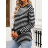 imageANRABESS Long Sleeve Shirts for Women Striped Crewneck Loose Fit Tunic Tops 2025 Fall Color Block TShirtGrey Stripes Combo