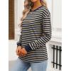 imageANRABESS Long Sleeve Shirts for Women Striped Crewneck Loose Fit Tunic Tops 2025 Fall Color Block TShirtKhaki Stripes Combo