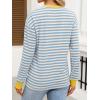 imageANRABESS Long Sleeve Shirts for Women Striped Crewneck Loose Fit Tunic Tops 2025 Fall Color Block TShirtLight Blue Stripes Combo