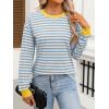 imageANRABESS Long Sleeve Shirts for Women Striped Crewneck Loose Fit Tunic Tops 2025 Fall Color Block TShirtLight Blue Stripes Combo