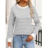 imageANRABESS Long Sleeve Shirts for Women Striped Crewneck Loose Fit Tunic Tops 2025 Fall Color Block TShirtWhite Stripes Combo