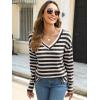 imageANRABESS Long Sleeve Shirts for Women V Neck Casual Fall Tops Loose Fit Lightweight Sweaters Tunic Fashion 2025 ClothesStriped Apricot