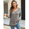 imageANRABESS Long Sleeve Shirts for Women V Neck Casual Fall Tops Loose Fit Lightweight Sweaters Tunic Fashion 2025 ClothesStriped Apricot