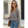 imageANRABESS Long Sleeve Shirts for Women V Neck Casual Fall Tops Loose Fit Lightweight Sweaters Tunic Fashion 2025 ClothesStriped Apricot